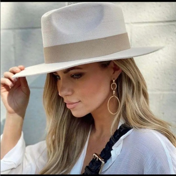 TERESSA FOGLIA Curateur Lynn Rachel Zoe Fedora Vegan Suede Boho Rancher Felt Hat - Picture 1 of 9